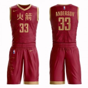 Nike NBA Maillot De Anderson Houston Rockets Rouge Suit City Edition No.33 Homme
