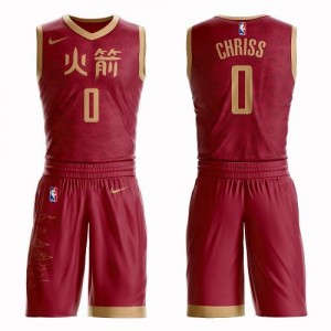Maillot Basket Chriss Rockets Rouge No.0 Suit City Edition Nike Homme