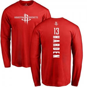 T-Shirt De Basket Harden Houston Rockets Long Sleeve No.13 Homme & Enfant Rouge Backer Nike