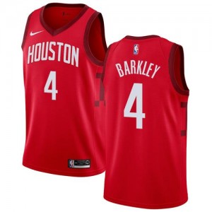 Nike NBA Maillots Basket Barkley Houston Rockets Rouge #4 Enfant Earned Edition