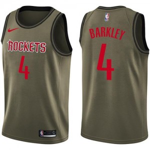 Nike NBA Maillots Barkley Houston Rockets No.4 vert Homme Salute to Service