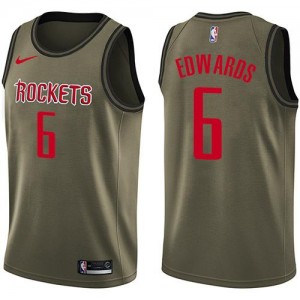 Nike NBA Maillots Basket Vincent Edwards Houston Rockets vert Salute to Service No.6 Homme