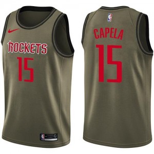 Maillot Basket Capela Houston Rockets No.15 Salute to Service Nike Homme vert
