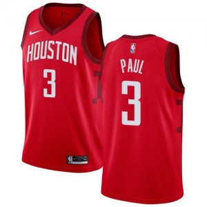 Nike NBA Maillots De Chris Paul Rockets Homme No.3 Rouge Earned Edition