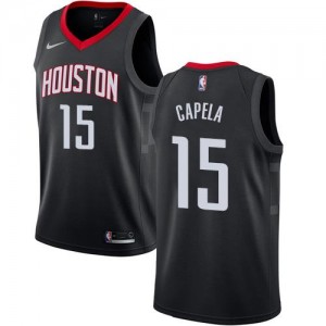 Nike NBA Maillots Clint Capela Rockets Noir No.15 Enfant Statement Edition