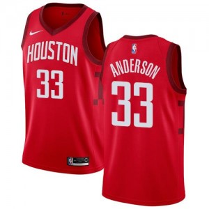 Maillots De Basket Ryan Anderson Houston Rockets Homme #33 Rouge Earned Edition Nike