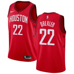 Nike NBA Maillot Basket Clyde Drexler Houston Rockets Rouge Enfant No.22 Earned Edition