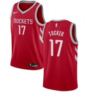 Nike NBA Maillots Basket Tucker Rockets Enfant Rouge Icon Edition #17