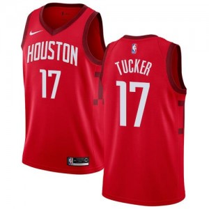 Nike Maillots Tucker Houston Rockets #17 Homme Earned Edition Rouge
