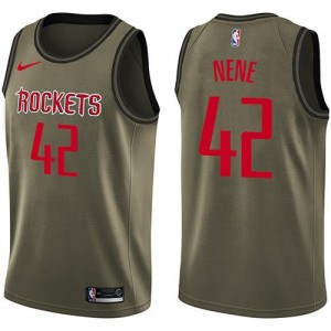 Nike NBA Maillot De Basket Nene Rockets No.42 vert Homme Salute to Service