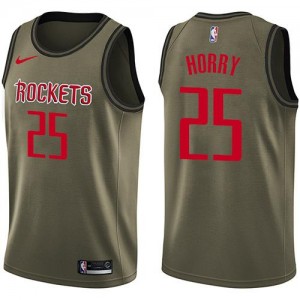 Nike NBA Maillots De Robert Horry Houston Rockets vert Enfant Salute to Service No.25
