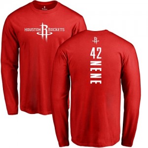 Nike NBA T-Shirts De Nene Houston Rockets Long Sleeve Homme & Enfant No.42 Rouge Backer