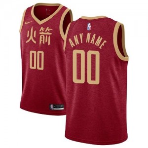 Nike NBA Maillot Personnalisable Basket Rockets 2018/19 City Edition Homme Rouge