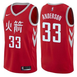 Nike Maillot Basket Ryan Anderson Houston Rockets No.33 Enfant Rouge City Edition