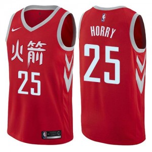 Nike NBA Maillots Robert Horry Houston Rockets No.25 Rouge Enfant City Edition