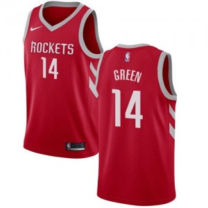 Nike Maillots Green Houston Rockets Icon Edition #14 Homme Rouge