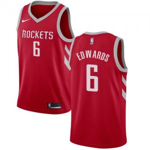 Nike NBA Maillot Edwards Rockets Rouge Icon Edition Homme #6