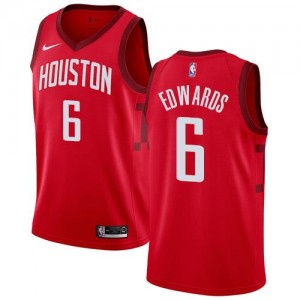 Maillots Vincent Edwards Houston Rockets Homme Earned Edition Rouge Nike No.6