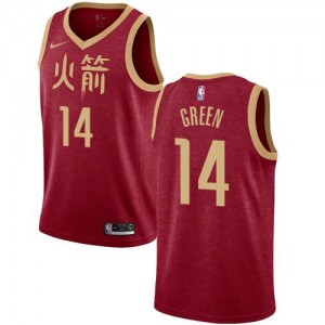 Maillot Green Houston Rockets Rouge #14 Nike Homme 2018/19 City Edition