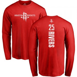 Nike T-Shirts De Rivers Houston Rockets Rouge Backer Long Sleeve Homme & Enfant #25