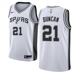 Nike NBA Maillots Tim Duncan San Antonio Spurs Enfant Blanc No.21 Association Edition