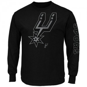 Majestic Tee-Shirt San Antonio Spurs Up and Over Long Sleeve Homme Noir