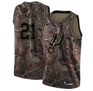 Maillot Tim Duncan Spurs No.21 Camouflage Nike Realtree Collection Enfant
