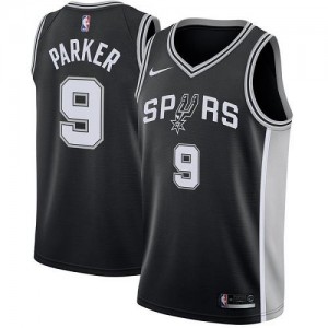 Nike NBA Maillot Tony Parker Spurs Homme Icon Edition Noir #9