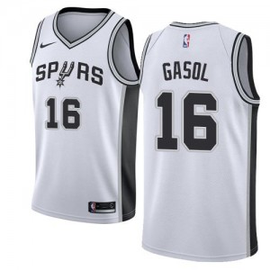 Maillot Basket Pau Gasol Spurs Association Edition Nike #16 Homme Blanc