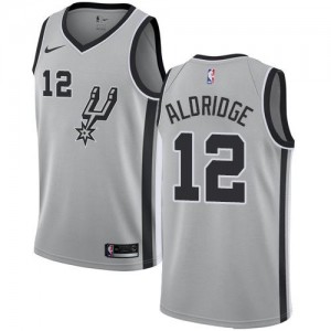Nike Maillots De Basket LaMarcus Aldridge San Antonio Spurs Homme Argent Statement Edition #12