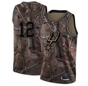 Nike NBA Maillots Basket LaMarcus Aldridge Spurs No.12 Camouflage Homme Realtree Collection