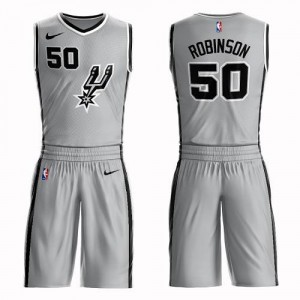 Nike Maillots De David Robinson Spurs #50 Homme Suit Statement Edition Argent