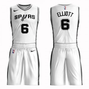 Maillots Basket Sean Elliott San Antonio Spurs #6 Blanc Homme Suit Association Edition Nike