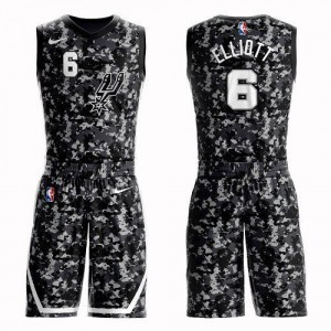 Nike NBA Maillot Elliott San Antonio Spurs Homme Camouflage #6 Suit City Edition