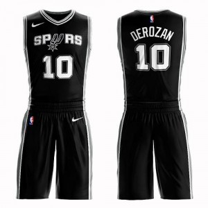 Maillot DeRozan San Antonio Spurs Nike Suit Icon Edition Homme Noir #10