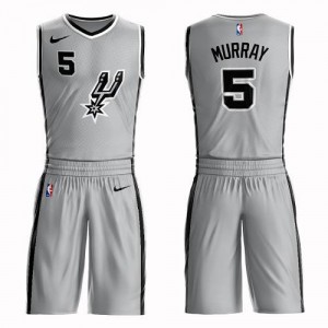 Nike Maillots De Basket Dejounte Murray San Antonio Spurs Homme No.5 Argent Suit Statement Edition