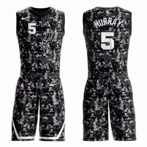 Nike NBA Maillots Dejounte Murray Spurs Homme Camouflage No.5 Suit City Edition