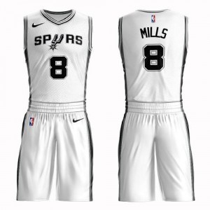 Nike NBA Maillots De Basket Patty Mills Spurs Suit Association Edition Blanc Enfant No.8