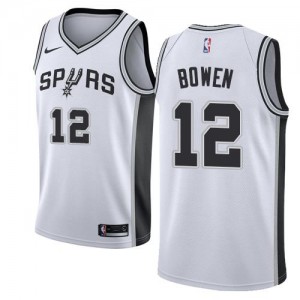 Nike NBA Maillots De Bowen San Antonio Spurs No.12 Homme Blanc Association Edition