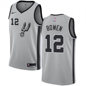 Nike Maillots De Basket Bowen Spurs #12 Argent Statement Edition Homme