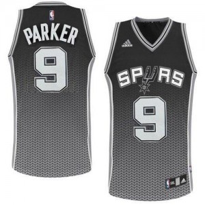 Adidas NBA Maillot Basket Tony Parker San Antonio Spurs Resonate Fashion Noir Homme No.9