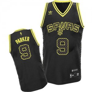 Adidas NBA Maillot Parker San Antonio Spurs Electricity Fashion Noir Homme #9