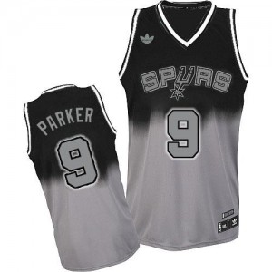 Adidas Maillots De Basket Tony Parker San Antonio Spurs Homme Noir / Gris Fadeaway Fashion #9