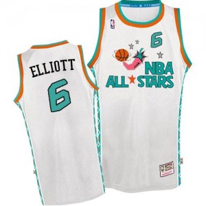 Maillot Sean Elliott Spurs Mitchell and Ness Blanc Homme #6 1996 All Star Throwback