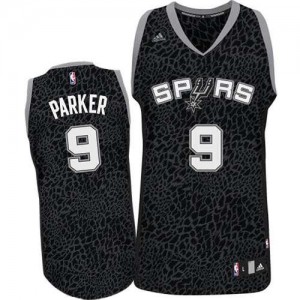 Maillots De Basket Parker Spurs Noir #9 Adidas Homme Crazy Light
