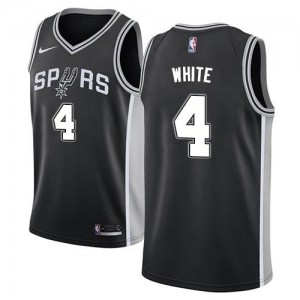 Maillots De Derrick White San Antonio Spurs Noir Nike #4 Icon Edition Homme