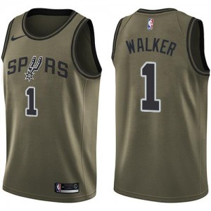 Nike NBA Maillot De Lonnie Walker San Antonio Spurs No.1 Enfant vert Salute to Service