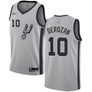 Nike Maillots De Basket DeMar DeRozan Spurs #10 Statement Edition Argent Homme