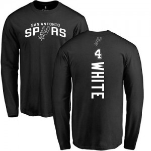 T-Shirt Basket White San Antonio Spurs Homme & Enfant Backer Noir Long Sleeve No.4 Nike