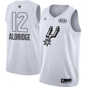 Jordan Brand Maillots LaMarcus Aldridge Spurs Homme Blanc 2018 All-Star Game #12